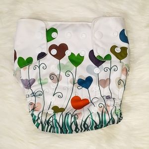 Awesome Blossom Cloth Diapers GREEN HEARTS